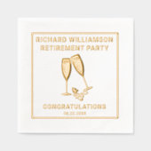 Pensioen partij Champagne Folie gestempeld servett Servetten (Voorkant)