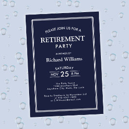 Pensioen partij Classic Blue Uitnodiging