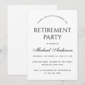 Pensioen partij eenvoudige zwart-wit minimalist kaart (Voorkant / Achterkant)