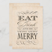 Pensioen Partij: Eet Drink en wees erg vrolijk Kaart (Voorkant / Achterkant)