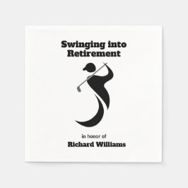 Pensioen partij golf speler swingende moderne stij servet