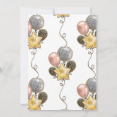 Pensioen Partij Gouden Roos Gouden Ballonnen Kaart (Achterkant)