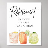 Pensioen partij gunst teken, pensioen is zoet poster (Voorkant)