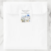 Pensioen partij  kleurrijke Griekenland Village Vierkante Sticker (Tas)