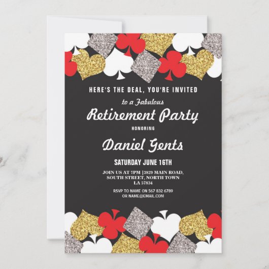 Pensioen Partij Las Vegas Casino Royale Invite Kaart (Voorkant)