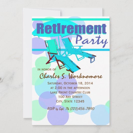 Pensioen partij Lounge Stoelen Kaart (Voorkant)