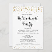 Pensioen partij Moderne Gouden Confetti Streamers Kaart (Voorkant)