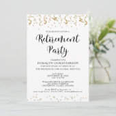 Pensioen partij Moderne Gouden Confetti Streamers Kaart (Staand voorkant)