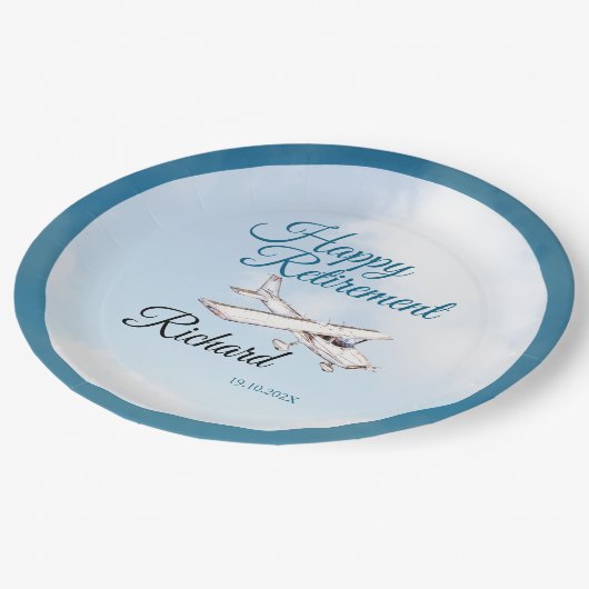 Pensioen Partij Papier Bord met Vliegtuig 3 (Gekanteld)
