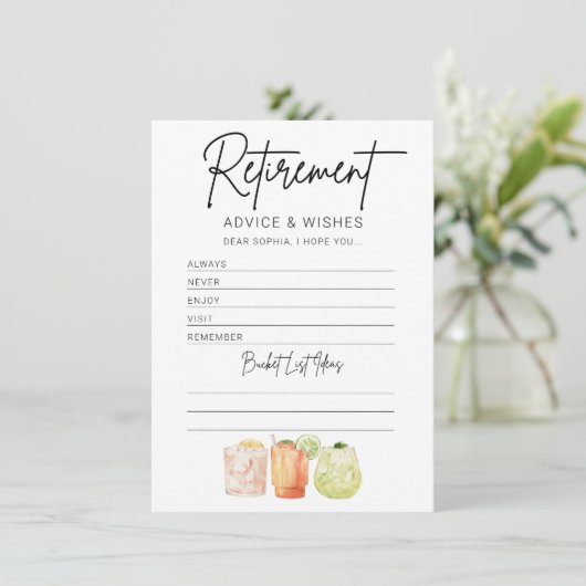 Pensioen Partij Retirement Advies & Wishes Kaart (Staand voorkant)