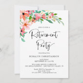 Pensioen Partij Tropische Bloemen Modern Script (Voorkant)