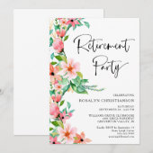 Pensioen Partij Tropische Bloemen Script (Voorkant / Achterkant)