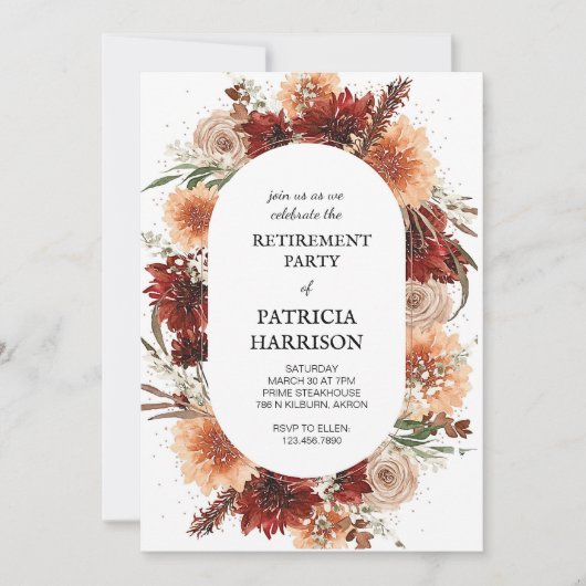 Pensioen Partij Uitnodiging sjabloon (Voorkant)