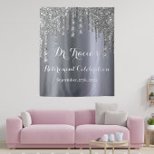 Pensioen partij zilveren glitter druppels wandkleed