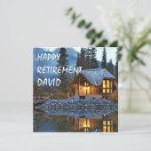 Pensioen Party Cottage Thema met naam Kaart (Staand voorkant)