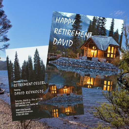 Pensioen Party Cottage Thema met naam Kaart