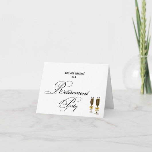 Pensioen Party elegant, eenvoudig Gepersonaliseerd (Voorkant)