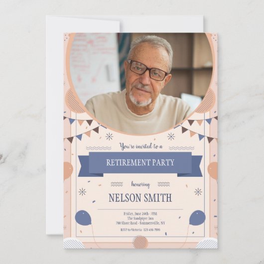 Pensioen Party Foto Kaart (Voorkant)