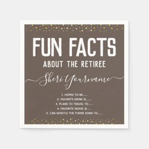 Pensioen Party Fun Facts Unisex Gold servetten