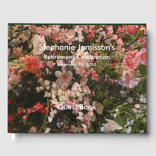 Pensioen Party Gastboek, Bloemen Bloemen Gastenboek (Voorkant)