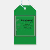 Pensioen Party Golf Modern Corporate Green Zwart Cadeaulabel (Achterkant)