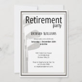 Pensioen Party Golf Modern Corporate Zwart Wit Kaart (Voorkant)