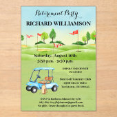 Pensioen Party Golf Party Acryl Uitnodiging (Voorkant)