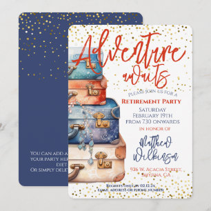 Pensioen Party Koffer Avontuur wacht Kaart