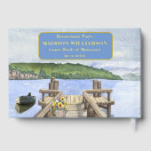 Pensioen Party Lake Dock Echte Gouden Folie Gastenboek (Achterkant)