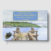 Pensioen Party Lake Dock Echte Gouden Folie Gastenboek (Voorkant)