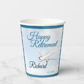 Pensioen Party Papieren beker met Vliegtuigontwerp (Achterkant)