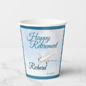 Pensioen Party Papieren beker met Vliegtuigontwerp (Voorkant)