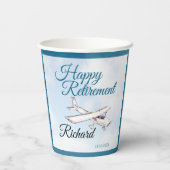 Pensioen Party Papieren beker met Vliegtuigontwerp (Achterkant)