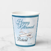 Pensioen Party Papieren beker met Vliegtuigontwerp (Voorkant)