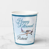 Pensioen Party Papieren beker met Vliegtuigontwerp (Achterkant)