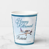 Pensioen Party Papieren beker met Vliegtuigontwerp (Voorkant)