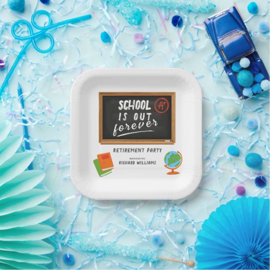 Pensioen Party School Leraar Blackboard Papieren Bordje (Feest)