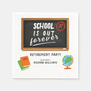 Pensioen Party School Leraar Blackboard Servet