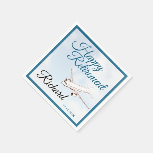 Pensioen Party servetten met vliegtuigontwerp (Hoek)
