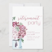 Pensioen Party Uitnodiging Sjabloon met Bloemen (Voorkant)