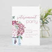 Pensioen Party Uitnodiging Sjabloon met Bloemen (Staand voorkant)