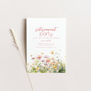 Pensioen Party Uitnodiging Sjabloon met Bloemen