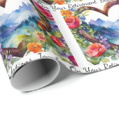 Pensioen Personaliseer Tekst & Naam Rozen Bergen Cadeaupapier (Rol Hoek)