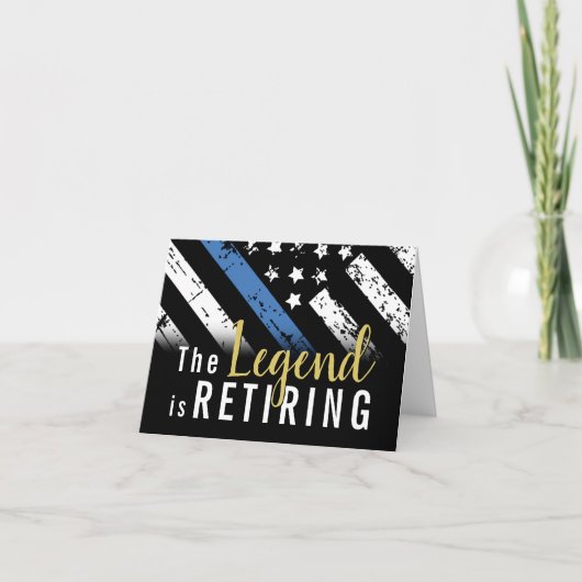 Pensioen Politie Blauwe Lijn Vlag Handhaving Kaart (Voorkant)