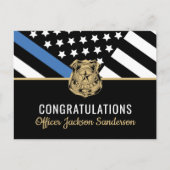 Pensioen Politie Blauwe Lijn Wetshandhaving Uitnodiging Briefkaart (Voorkant)