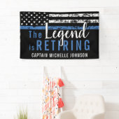 Pensioen Politie Dunne Blauwe Lijn Amerikaanse Vla Spandoek (Insitu)