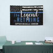 Pensioen Politie Dunne Blauwe Lijn Amerikaanse Vla Spandoek (Beurs)