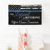 Pensioen Politie Dunne Blauwe Lijn Amerikaanse Vla Spandoek (Insitu)