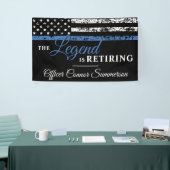 Pensioen Politie Dunne Blauwe Lijn Amerikaanse Vla Spandoek (Beurs)