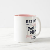 Pensioen Postbode Grappig Tweekleurige Koffiemok (Voorkant rechts)